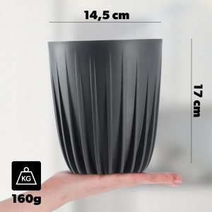 Kadax Doniczka Osłonka Eko* + Wkładka Antracyt 14,5x17cm 7