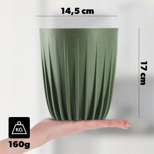 Kadax Eko Doniczka Osłonka + Wkładka Zielona 14,5x17cm 8