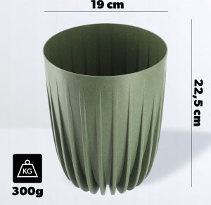 Kadax Eko Doniczka Osłonka + Wkładka Zielona 19x22,5cm 7