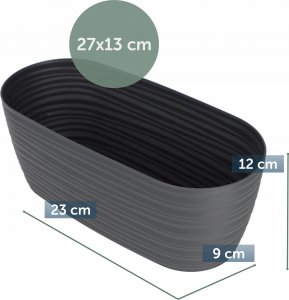 Kadax Doniczka Osłonka Na Kwiaty Podstawka Antracyt 27cm 2