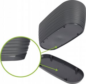 Kadax Doniczka Osłonka Na Kwiaty Podstawka Antracyt 27cm 3