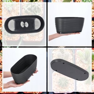 Kadax Doniczka Osłonka Na Kwiaty Podstawka Antracyt 27cm 4