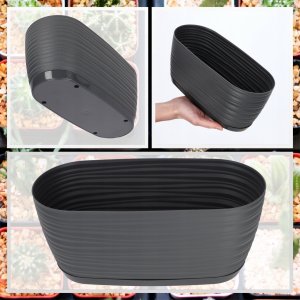 Kadax Doniczka Osłonka Na Kwiaty Podstawka Antracyt 27cm 6