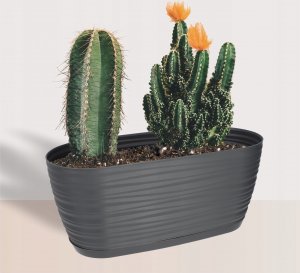 Kadax Doniczka Osłonka Na Kwiaty Podstawka Antracyt 27cm 7