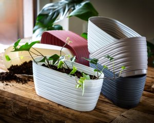 Kadax Doniczka Osłonka Na Kwiaty Podstawka Antracyt 27cm 9