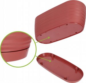 Kadax Doniczka Osłonka Na Kwiaty Podstawka Bordowa 27cm 3