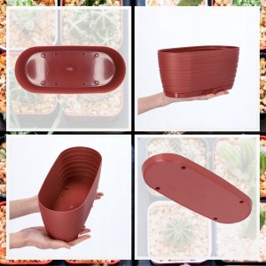 Kadax Doniczka Osłonka Na Kwiaty Podstawka Bordowa 27cm 4