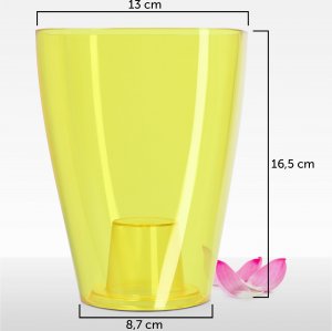 Kadax Doniczka Osłonka Na Storczyk Kwiaty Żółta 12cm 2