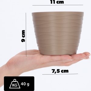 Kadax Doniczka Osłonka Na Kwiaty Okrągła Beżowa 11 cm 3