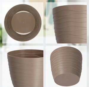 Kadax Doniczka Osłonka Na Kwiaty Okrągła Beżowa 11 cm 5