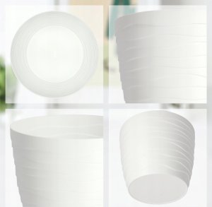 Kadax Doniczka Osłonka Na Kwiaty Owalna Biała 11 cm 5