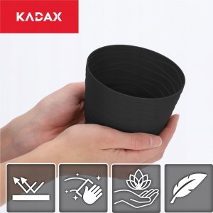 Kadax Doniczka Osłonka Na Kwiaty Owalna Czarna 11 cm 5