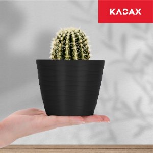 Kadax Doniczka Osłonka Na Kwiaty Owalna Czarna 11 cm 7