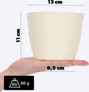 Kadax Doniczka Osłonka Na Kwiaty Okrągła Kremowa 11 cm 3