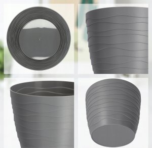 Kadax Doniczka Osłonka Na Kwiaty Owalna Popielata 11 cm 3
