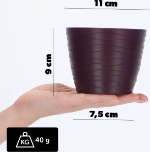Kadax Doniczka Osłonka Na Kwiaty Okrągła Śliwkowa 11 cm 2