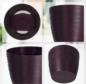 Kadax Doniczka Osłonka Na Kwiaty Okrągła Śliwkowa 11 cm 4