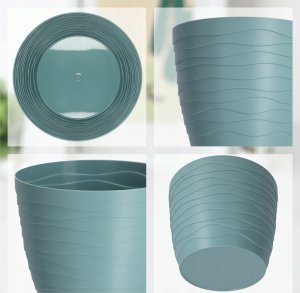 Kadax Doniczka Osłonka Na Kwiaty Okrągła Zielona 11 cm 4