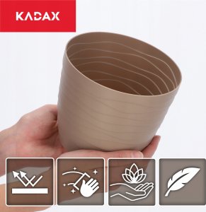 Kadax Doniczka Osłonka Na Kwiaty Okrągła Beżowa 15 cm 2