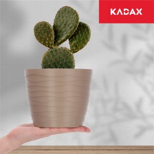 Kadax Doniczka Osłonka Na Kwiaty Okrągła Beżowa 15 cm 4