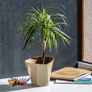 Kadax Doniczka Osłonka Na Kwiaty Połysk Beżowa 13cm 10