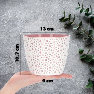 Kadax Doniczka Osłonka Okrągła Na Kwiaty Różowa 13cm 3