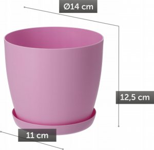 Kadax Doniczka Osłonka Na Kwiaty Podstawka Różowa 14cm 12