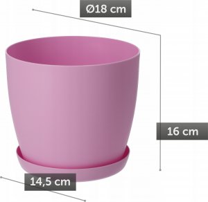 Kadax Doniczka Osłonka Na Kwiaty Podstawka Różowa 18cm 4