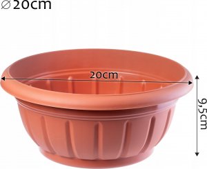 Kadax Doniczka Donica Misa Na Kwiaty Terakota 20cm 2szt 3