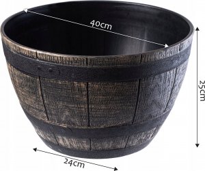 Kadax Doniczka Donica Okrągła Na Kwiaty 40cm Ciemny Brąz 5