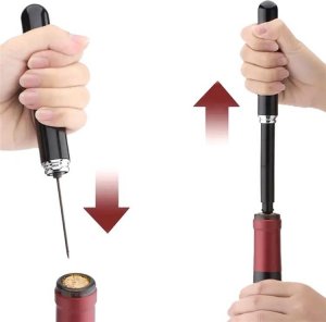 Aptel Pneumatyczny KORKOCIĄG do BUTELEK z nożykiem do Folii czarny AG911 3