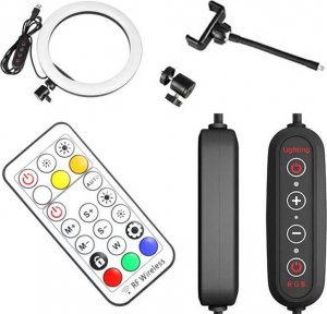 Lampa pierścieniowa Aptel LED RGB + Tripod + Pilot 210cm ZD67D 3