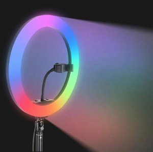 Lampa pierścieniowa Aptel LED RGB + Tripod + Pilot 210cm ZD67D 6