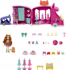 Mattel Enchantimals Mobilne studio mody Zestaw + lalka Kotek (HPB34) 4