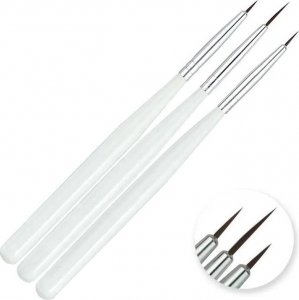 Aptel 3 PĘDZELKI Kosmetyczne do Żelu Zdobienie Paznokci 3 sztuki AG533E 3