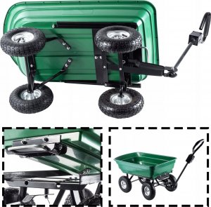 Kadax Wózek Ogrodowy Transportowy Taczka Wywrotka 300kg 5