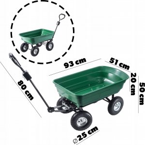 Kadax Wózek Ogrodowy Transportowy Taczka Wywrotka 300kg 8