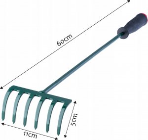 Kadax Grabki Grabie Małe Ogrodowe Z Trzonem 60cm 6-Zębne 6