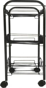 Aptel Mobilny REGAŁ Kuchenny na Kółkach 3 Półki 64x44x26cm czarny AG952 4