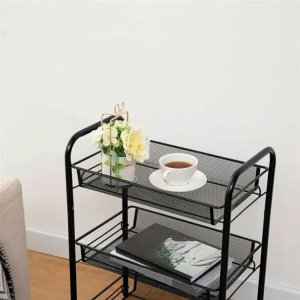 Aptel Mobilny REGAŁ Kuchenny na Kółkach 3 Półki 64x44x26cm czarny AG952 7