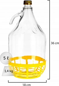 Kadax Gąsior 5L Balon Dama Butelka Na Wino W Koszu 2szt 3
