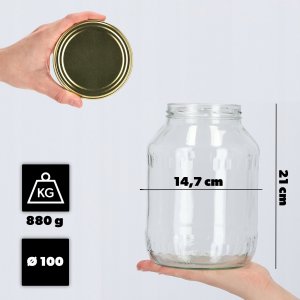 Kadax Słoik Słój 2,5L + Zakrętka fi100 Na Ogórki Nalewki 3