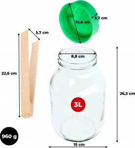 Kadax Słój Do Kiszenia Ogórki Wino Ze Szczypcami 3 L 5