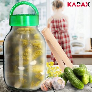 Kadax Słój Do Kiszenia Ogórki Wino Ze Szczypcami 3 L 7