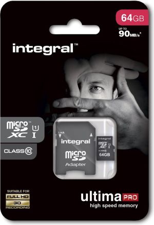 Karta Integral Ultima Pro MicroSDXC 64 GB Class 10 UHS-I/U1  (INMSDX64G10-90U1) 1