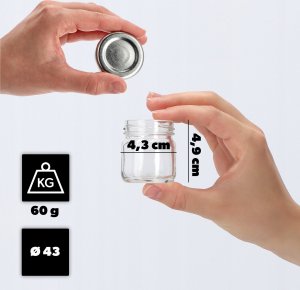 Kadax 10x Słoiczek 40ml + Wieczko fi43 Na Miód Przyprawy 3