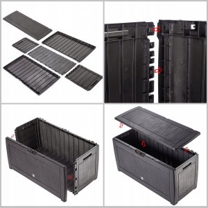 Skrzynia ogrodowa Kadax KADAX Skrzynia Ogrodowa Balkon Taras 310L Brązowy 6