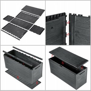 Skrzynia ogrodowa Kadax KADAX Skrzynia Ogrodowa Taras Balkon 280L Antracyt 6