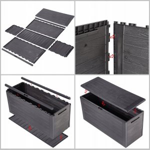 Skrzynia ogrodowa Kadax KADAX Skrzynia Ogrodowa Taras Balkonowa 280L Brąz 6