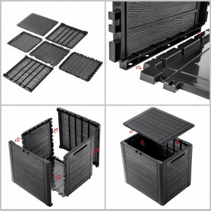 Skrzynia ogrodowa Kadax KADAX Skrzynia Ogrodowa Taras Balkon 140L Antracyt 4